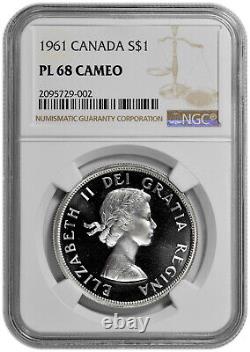 1961 S$1 Proof Like Canada Silver Dollar NGC PL 68 Cameo