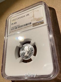 1962 Canada 10 Cents NGC PL 64 Silver Proof Like High Grade
