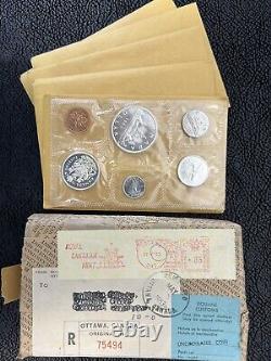 1963 CANADA PROOF-LIKE 6-Coin (5) Sets with Original Box, 80% Silver Canadian Mint