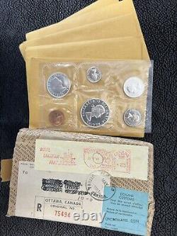 1963 CANADA PROOF-LIKE 6-Coin (5) Sets with Original Box, 80% Silver Canadian Mint