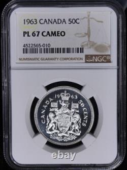 1963 Canada Silver 50 Cent NGC PL67 Cameo Proof-Like