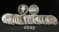 1963 Uncirculated Canada Dollar Roll With Some Proof-Like 80% Silver (20 Coins)