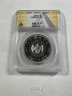 1964 Canada $1 Proof Like Silver Coin Graded MS 67 Cameo by ANACS