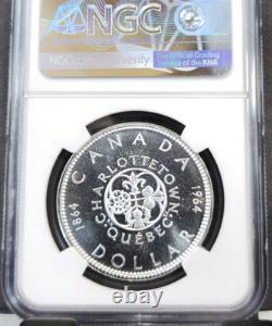1964 Canada Silver Dollar Charlottetown Centennial Ngc Pl 67 Rare Gem Proof