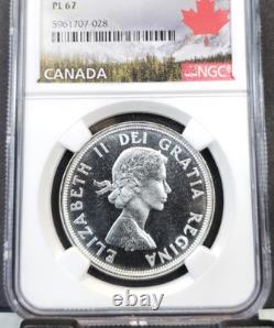 1964 Canada Silver Dollar Charlottetown Centennial Ngc Pl 67 Rare Gem Proof