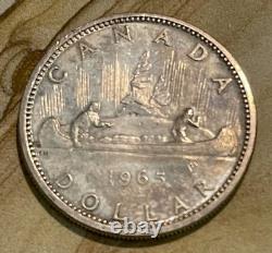 1965 CANADA UK Queen Elizabeth II Voyagers Proof-like Silver Dollar Coin