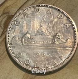 1965 CANADA UK Queen Elizabeth II Voyagers Proof-like Silver Dollar Coin