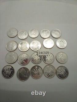 1965 Canada Silver Fifty Cents Uncirculated/ semi proof like Roll of 20 Coins