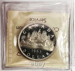1965 Silver Canada $1 Dollar Large Beads Pointed 5 Coin Iccs Proof Like 65 Cameo