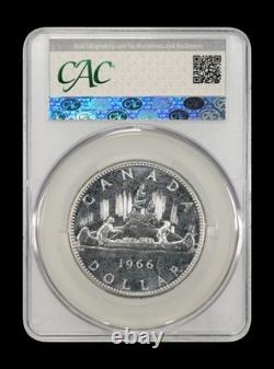 1966 Canada Silver Dollar Large Beads CAC PL 65 1966 Canada Silver Dollar Large Beads CAC PL 65