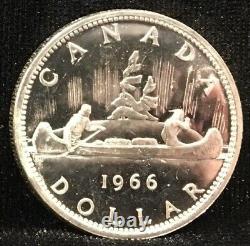 1966 Uncirculated Canada Dollar Roll WithSome Proof-Like 80% Silver (20 Coins)