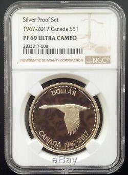 1967-2017 CANADA SILVER PROOF FLYING GOOSE $1 Dollar NGC PF69 Ultra Cameo
