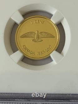 1967-2017 Canada Silver Proof Gilt Dove One Cent Penny Ngc Pf69