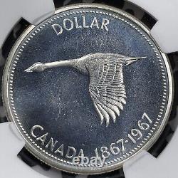 1967 Canada $1 Dollar NGC PL67 Cameo Lot#G6445 Large Silver! Gem BU
