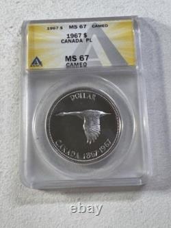 1967 Canada $1 Proof Like Silver Coin Flying Goose Graded MS 67 Cameo by ANACS