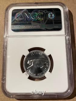 1967 Canada 25 Cents NGC PL 66 Cameo Proof Like Only 18 Higher Grades! Silver