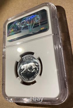1967 Canada 25 Cents NGC PL 66 Cameo Proof Like Only 18 Higher Grades! Silver