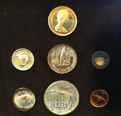 1967 Canada 7 Coin Centennial Proof Set Royal Canadian Mint $20 Gold + Silver