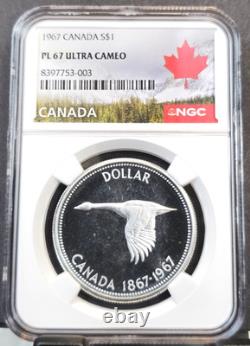 1967 Canada Silver 1 Dollar Goose Ngc Pl 67 Ultra Cameo Extremely Rare Frosty