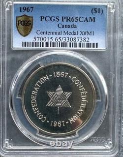 1967 Canada Silver Centennial Proof Medal, PCGS PR65CAM Cameo Blast White