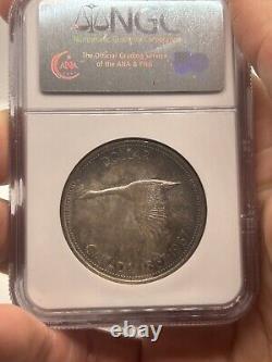 1967 Canada Silver Dollar NGC PL64 Proof Like Colorful Toned Goose! Rainbow