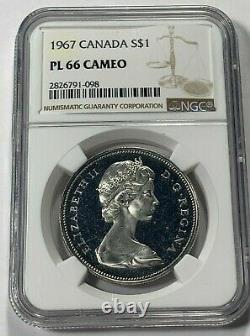 1967 Canada Silver Dollar Ngc Pl 66 Cameo Bu Superb Unc Proof Like (mr)