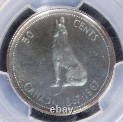 1967 Canada Wolf Proof Silver 50 Cents PCGS PR 67