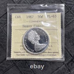1967 SILVER CANADA PROOF-LIKE 50 CENTS COIN ICCS PL65 Heavy Cameo