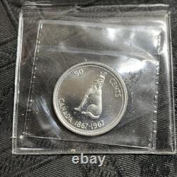 1967 SILVER CANADA PROOF-LIKE 50 CENTS COIN ICCS PL65 Heavy Cameo