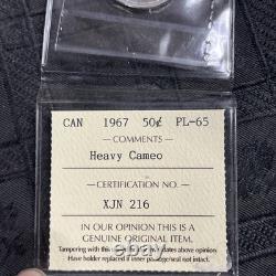 1967 SILVER CANADA PROOF-LIKE 50 CENTS COIN ICCS PL65 Heavy Cameo