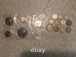 1969 Royal Canadian Mint Uncir Proof & 30.42 Grams Silver Canada UK Coin Lot