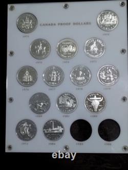 1971-84 14 Canada Canadian Commemorative Silver Dollars Capital Plastics Holder