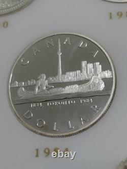 1971-84 14 Canada Canadian Commemorative Silver Dollars Capital Plastics Holder