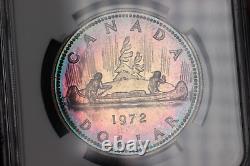 1972 $1 Canada Silver Dollar Ngc Sp 67 Specimen Proof Color Toned Canoe