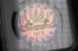 1972 $1 Canada Silver Dollar Ngc Sp 67 Specimen Proof Color Toned Canoe