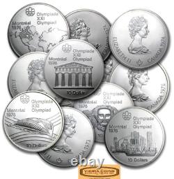 1973-76 Canada Montreal Olympics Silver $10, ASW 1.4453 oz BU/PF (Random) -#C9