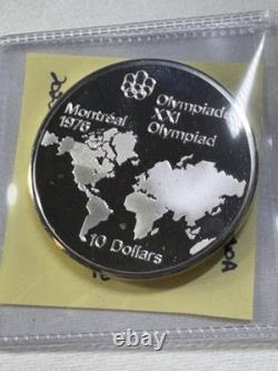 1973 Canada $10 Silver Proof Olympic World Map