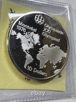 1973 Canada $10 Silver Proof Olympic World Map
