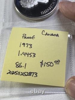 1973 Canada $10 Silver Proof Olympic World Map