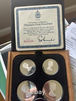 1973 Canada 4-coin 1976 Olympic Series I Silver Proof Set In Original Packaging