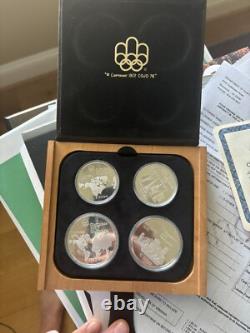 1973 Canada 4-coin 1976 Olympic Series I Silver Proof Set In Original Packaging