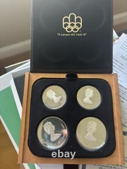 1973 Canada 4-coin 1976 Olympic Series I Silver Proof Set In Original Packaging
