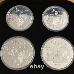 1973 Canada 4-coin 1976 Olympic Series I Silver Proof Set In Original Packaging