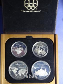 1973 Canada Montreal Olympics 4 Coin Olympic Silver. 925 Silver Proof 4.32 ASW