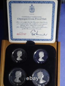 1973 Canada Montreal Olympics 4 Coin Olympic Silver. 925 Silver Proof 4.32 ASW