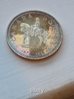 1973 Canada RCMP Centennial Proof Dollar Insane Rainbow Toned Gem