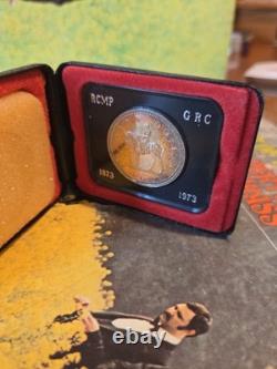 1973 Canada RCMP Centennial Proof Dollar Insane Rainbow Toned Gem