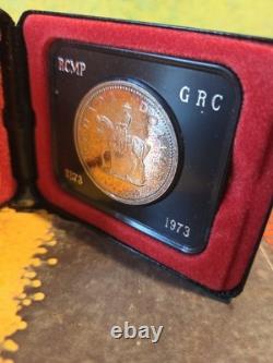 1973 Canada RCMP Centennial Proof Dollar Insane Rainbow Toned Gem