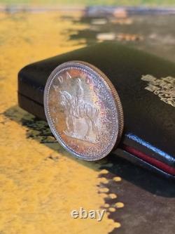 1973 Canada RCMP Centennial Proof Dollar Insane Rainbow Toned Gem