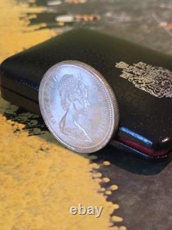 1973 Canada RCMP Centennial Proof Dollar Insane Rainbow Toned Gem